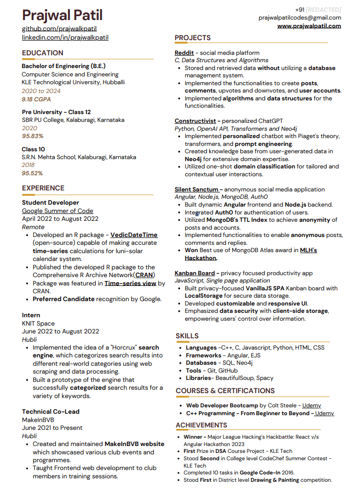 Modern resume template