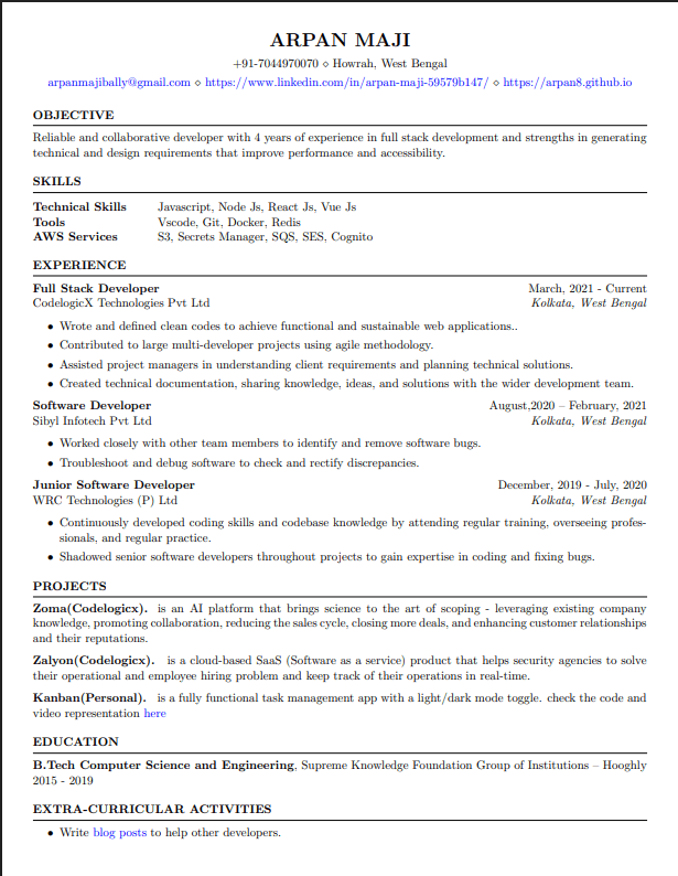 Creative resume template
